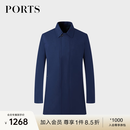 PORTS宝姿男装秋冬新款商务休闲保暖大衣中长风衣ML9T012LWP065 NAVY XL