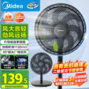 美的（Midea）【超级单品】七叶轻音立式电风扇家用柔风落地扇台式桌面小型风扇大风量节能摇头宿舍电扇 SAF30AB