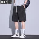 JEEP SPIRIT冰丝五分裤男士2026夏季新款薄款凉感大码宽松速干运动短裤 黑色 2XL 145-160斤