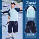 憨憨象儿童七分裤男童夏季透气速干裤子薄2026新款冰丝大童男孩运动短裤 23072蓝色+18600藏青【凉感套装】 170 cm