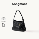 Songmont山下有松循迹系列hobo包植鞣牛皮通勤松弛感单肩斜挎软包 烟墨黑 小号 现货