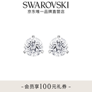 施华洛世奇（SWAROVSKI）【生日礼物】圆形切割耳钉耳环耳饰女 度假风送女友 Stilla镀白金1800046