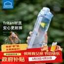 乐扣乐扣（LOCK&LOCK）人鱼线塑料运动水杯夏天便携水壶带刻度提手男女水杯子700ML蓝色