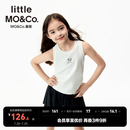 little MO&Co.抑菌 童装26夏装新款女童蝴蝶结弹力背心上衣吊带 本白色 抑菌 150 150/72