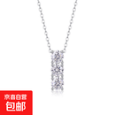 S925银项链莫桑石吊坠锁骨链银饰品 莫桑钻50分*3粒