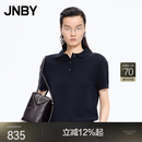 江南布衣（JNBY）【商场同款】26春夏新品毛针织衫套头棉质polo领休闲5Q4314270 413/灰藏青 L