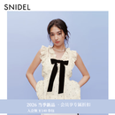SNIDEL26春夏新品甜美荷叶边小飞袖蝴蝶结收腰衬衫SWFB262304 圆点图案 均码 (F)