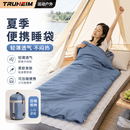 TRUHEIM德国成人睡袋旅游登山便携睡袋户外露营轻量化睡袋可机洗 【小号】暗隐蓝