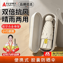 AILUKI遮阳伞女生小巧便携胶囊雨伞防晒伞女士防紫外线晴雨两用袖珍太阳 梧桐米8骨加厚黑胶【[赠送胶囊壳]
