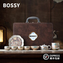 BOSSY敦煌鎏银茶具套装国家非遗传承人作品高端商务乔迁长辈生日礼物 敦煌鎏银茶具套装【礼盒装】8头
