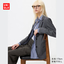 优衣库休闲西装/格纹女装489025 07 青灰色 M