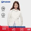 FILA FUSION斐乐潮牌梭织外套女2026夏新款修身凉感连帽防晒上衣 云白色-WT S 160/80A/S