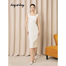 Song of Song歌中歌2026夏季新款肌理提花拼接轻礼服连衣裙/晚宴/婚庆/聚会 本白 XL