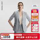 朗姿【精英衣橱 律师系列 朗姿Basic衣橱】西装春季修身职业西服外套 浅雾霾蓝色3 M