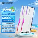 宏碁掠夺者（PREDATOR）48G(24G×2)套装 DDR5 6000频率 台式机内存条 Hermes冰刃系列 RGB灯条(C28) 白色 AI电脑配件