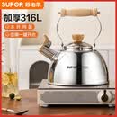 苏泊尔（SUPOR）鸣笛加厚316L不锈钢烧水壶明火燃气灶煤气电磁炉 家用老式热水壶 316L不锈钢水壶 2.5L