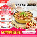 北鼎（Buydeem）多功能不粘锅火锅蒸锅汤锅电磁炉明火蒸煮炒煎28cm小鹅黄