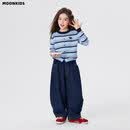 moonkids童装女童秋装毛衣开衫薄款2026新款儿童miu系条纹针织衫 10383蓝色+13236藏青【套装】 120 120cm