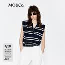 MO&Co.【C+系列】针织衫轻薄醋酸棉宽肩航海系条纹经典通勤风
