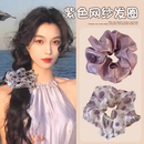 艾杉 MU温柔气质紫色大肠发圈女高弹力马尾发绳2026新款头绳简约皮筋头饰 D-13【紫色发圈1个装】