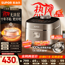 苏泊尔（SUPOR）【价低头部主播9折】电饭煲1-8人4升IH热风球釜纯钛0涂层不粘锅家用多功能智能预约电饭锅F4H8093S