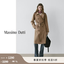 Massimo Dutti折扣季2026女装都市通勤风经典款中长款双排扣系带风衣06756999 浅棕色 S (CN 170/88A)