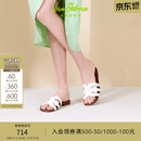 SAM EDELMAN山姆爱德曼26夏金银多色平底沙滩度假一字凉拖鞋雪糕贝拖女BAY 白色 建议选大一码 39 /美码8M