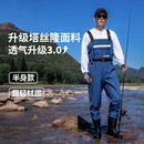 渔多多半身男士钓鱼服塔丝隆下水裤雨裤带雨鞋加厚水库皮叉水鞋连体