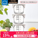 乐扣乐扣（LOCK&LOCK）婴儿辅食盒宝宝耐热玻璃辅食碗可冷冻储存保鲜盒 暖灰圆形230ML*3
