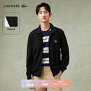 LACOSTE法国鳄鱼男装26春夏新款简约翻领拉链卫衣外套|SH0846 031/黑色 L 5