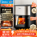 美的（Midea）空气炸锅 蒸烤一体 【价保618】 上下双热源免翻面 多功能家用 实用大容量6L 金属内腔KZC6054