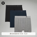 lululemon丨AIM 男士四角裤 *3 条装 速干 芯吸  LM9AMTS 黑/杂色中灰/海军蓝 L