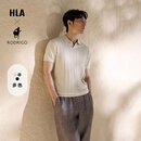 海澜之家（HLA）短袖针织衫款轻商务洛德利格联名系列海鸥领毛衣男夏季七夕礼物 米杏条纹08 L 175/92A 推荐137-150斤
