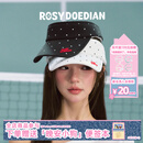 ROSYDOEDIAN圆圆的脑壳空顶帽波点遮阳帽户外防晒运动鸭舌帽女夏 白色波点 均码