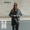 MO&Co.毛织外套羊驼毛假两件牛仔布拼接绒感宽松层次感摩安珂 深花灰色 XS /155
