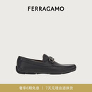 菲拉格慕（Ferragamo）男士黑色Gancini扣饰驾车鞋 0755610_3E _ 60 礼物送男友