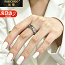 法蔻（farcoko）七粒米戒指开口古法轻奢时尚高级感指环情人节生日礼物送女友对象 （免费刻字/贺卡）联系客服备注
