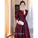 TWJU满庭芳【雅茹】妈妈婚礼礼服高端气质喜婆婆婚宴装2026新款连衣裙 礼服-(速发) L