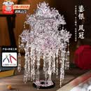 鋼達鎏金粉黛二十二凤冠拼装3d立体金属拼图可佩戴生日结婚送女友礼物 鎏银凤冠（带支架）+专用工具
