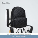 Calvin KleinJeans男士休闲通勤校园风满版ck压印字母拉链大容量双肩包礼物