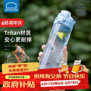 乐扣乐扣（LOCK&LOCK）人鱼线塑料运动水杯夏天便携水壶带刻度提手男女水杯子700ML蓝色