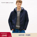 Tommy Hilfiger【防泼水】秋冬男装重磅肌理感商务休闲连帽棉服夹克外套 藏青色DW5 M （推荐：135-150斤）