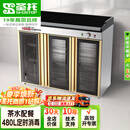 圣托消毒柜商用 不锈钢多功能茶杯  办公室单位杯子茶具柜 石质台面三门大容量餐具收纳碗柜 YTP480-N3