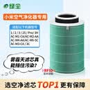 绿尘 适配小米米家（MI）空气净化器滤芯1代2代3代/2S/pro净化器滤网除甲醛除颗粒物除PM2.5除异味 M1