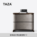 TAZA 床头柜 意式极简床头柜 大户型家用设计师新款 现代胡桃木床头柜 Top  Notch 黑胡桃木 床头柜/55cm