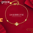 Grace Girl18K金四叶草手链女士彩金手饰轻奢珠宝首饰送女友生日礼物 18K金四叶草手链【刻字/贺卡】
