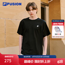 FILA FUSION斐乐潮牌情侣款短袖衫2026夏新款吸湿速干抗菌运动T恤 正黑色-BK XL 180/100A/XL