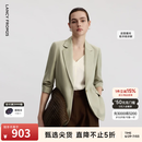 朗姿【Basic衣橱】律师系列气质职业通勤时尚百搭西装西服上衣 卡其绿色 L