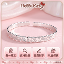 吉言开口9999足银hellokitty猫手镯女实心可爱百搭纯银镯子送女友 约18.5克吉言KT猫咪手镯+礼盒
