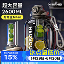 恩尔美（nRMEi）运动水杯大容量夏季男士健身吨桶吨耐高温便携2000ml泡茶超大水壶